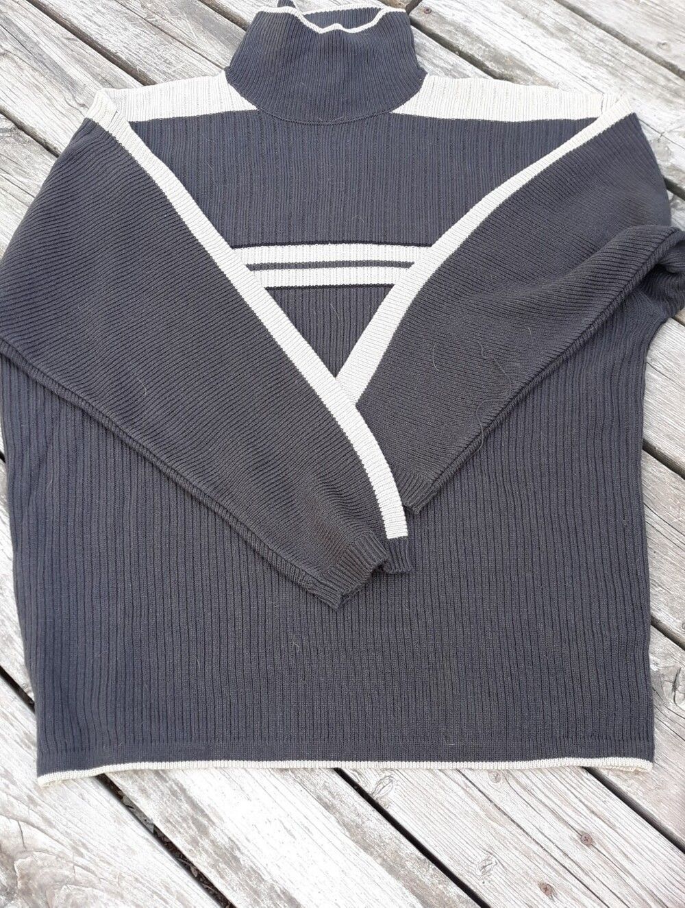 Bert Pulitzer Men's Brown & Tan Stripe Turtleneck Sweater 90s 3X